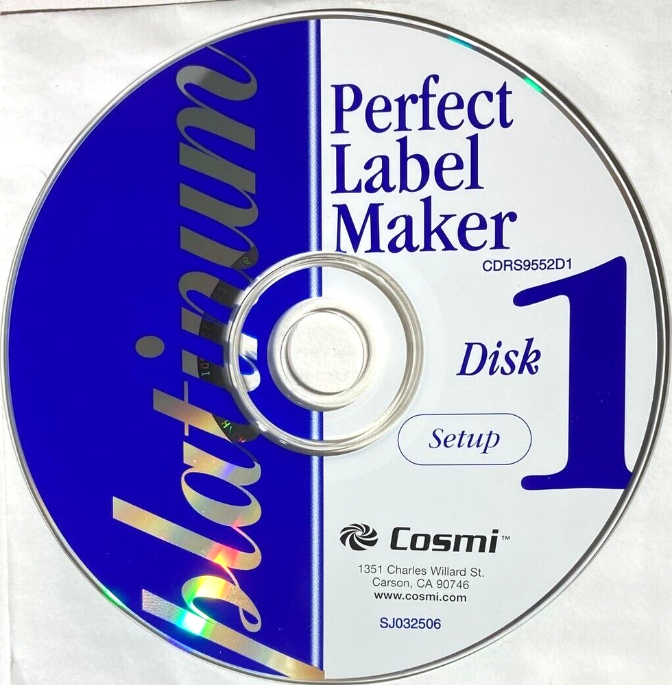 Cosmi Platinum Perfect Label Maker 2-Disks