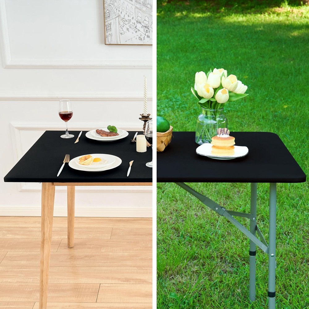 Fitted Rectangle Tablecloth 36 x 60 Inch Elastic Table Cloth Stretch Spandex ...