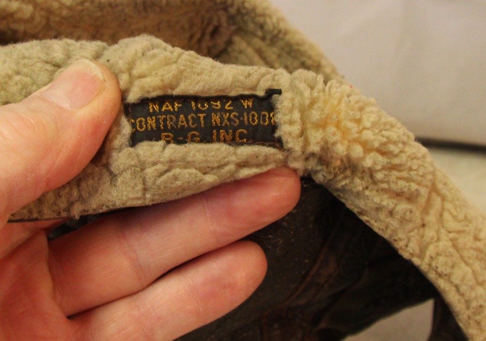 WWII era leather pilot flight helmet