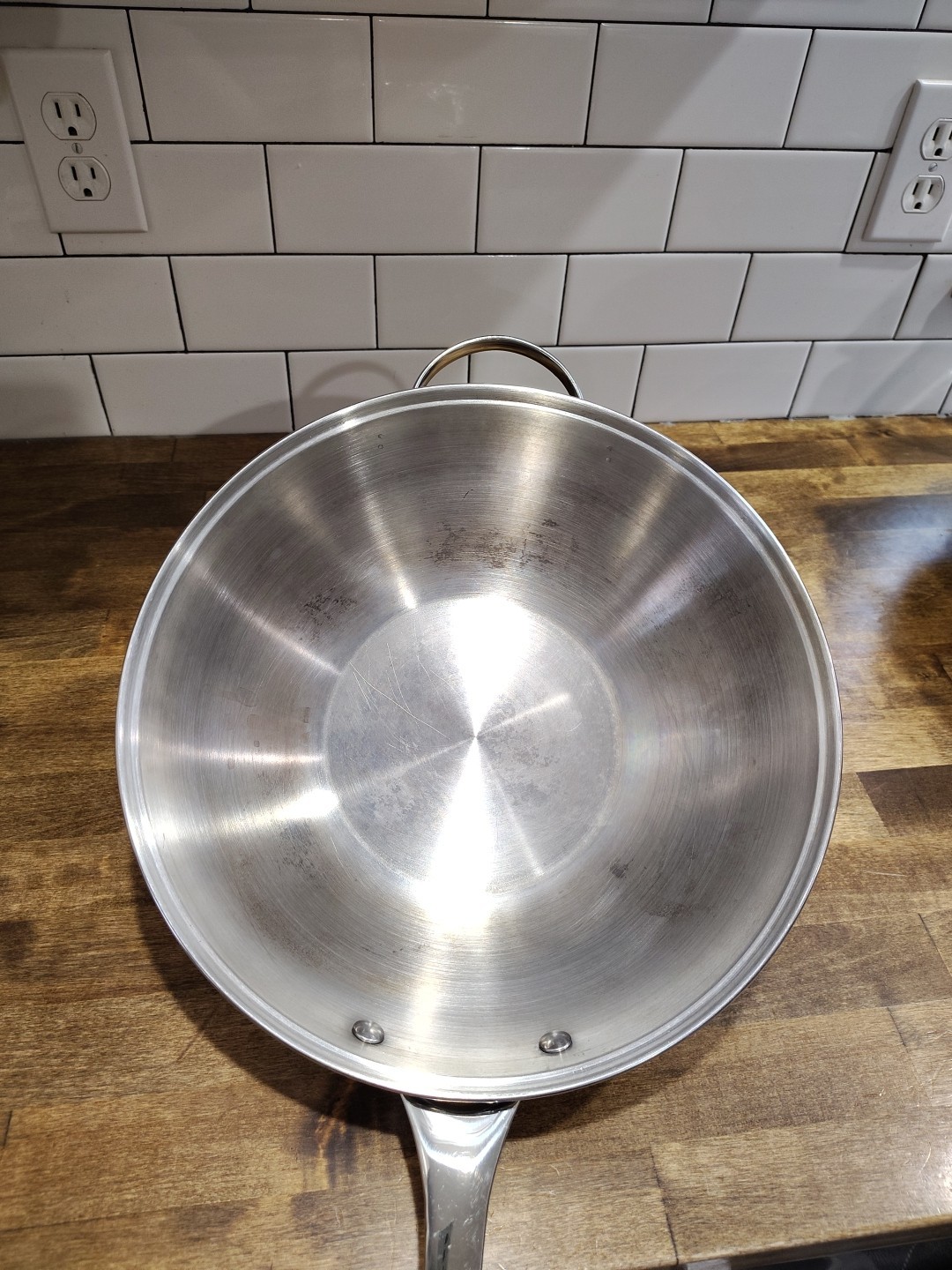 Huge Princess House Stainless Steel 13 Inch Wok Skillet Pan No Lid