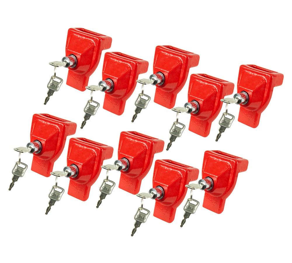 10Pk Heavy Duty Iron Air Brake Gladhand Lock w/ Keyed Alike for Semi Trailer