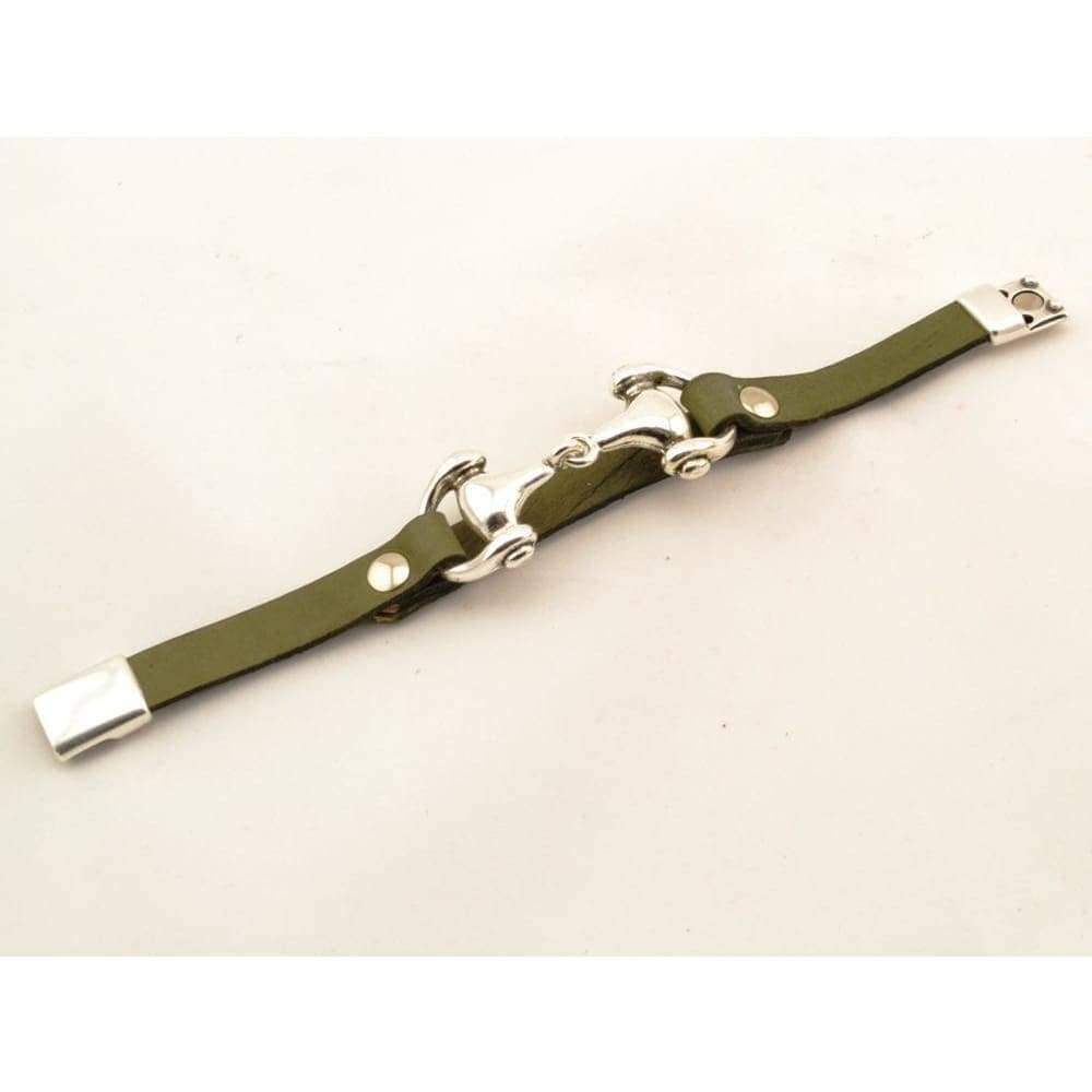 snaffle bit leather bracelet