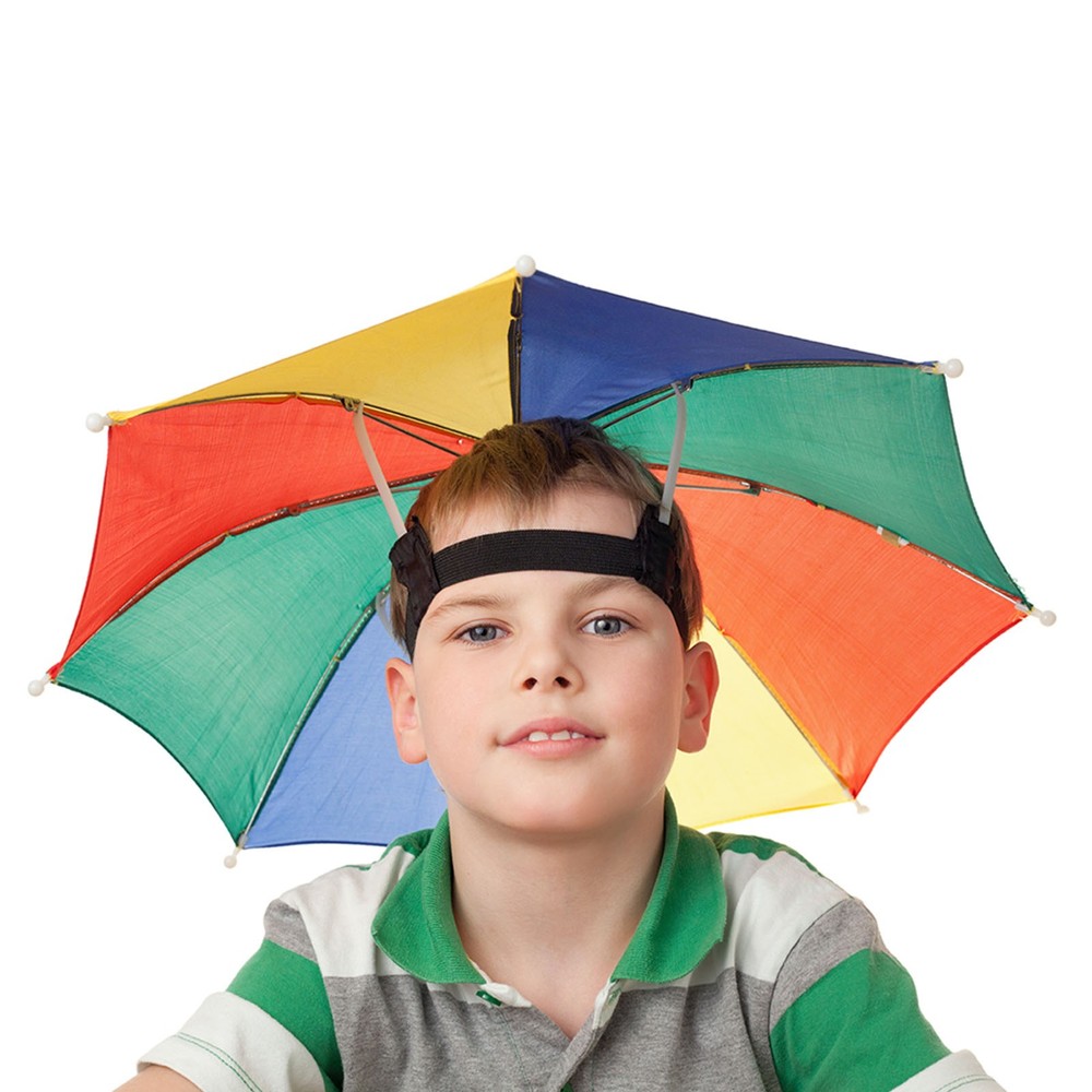 OD 27.2" Umbrella Hat Set, 3Pcs Single Layer Cap with Head Strip, Multicolor
