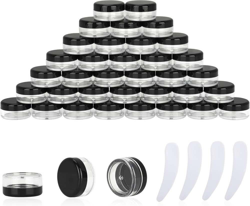 Mini Sample Containers with Lids, Empty Jars, 3 Gram, 50 Pack