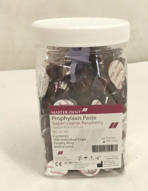 Master-Dent 42-101 Prophylaxis Paste Super-Coarse Raspberry 200 Individual Cups