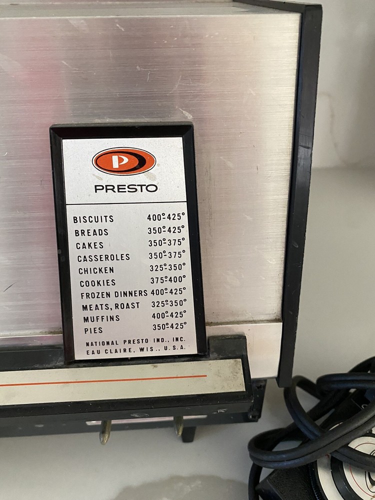 Vintage Automatic Presto Electronic Control Master Oven Model KL02-A