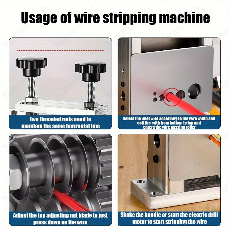 Manual Wire Stripping Machine with Hand Crank Portable Wire Stripping Tool