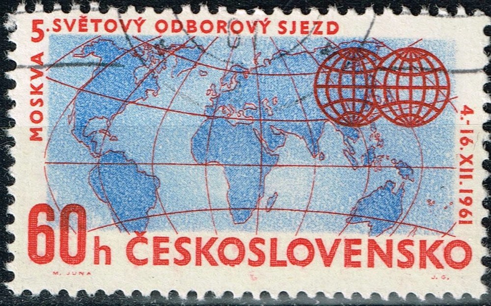 Czechoslovakia World Map stamp 1961