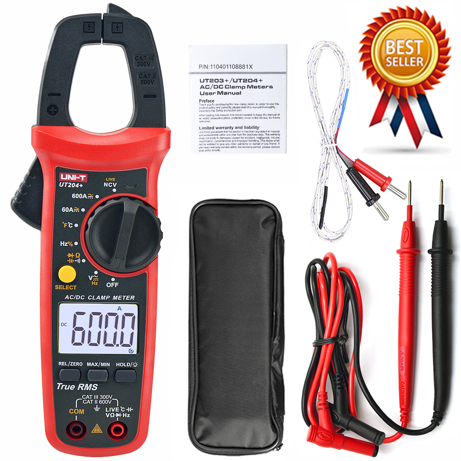 UNI-T UT204+ Digital Clamp Meter ,True RMS,NCV ,400-600A Brand New Original ✦Kd