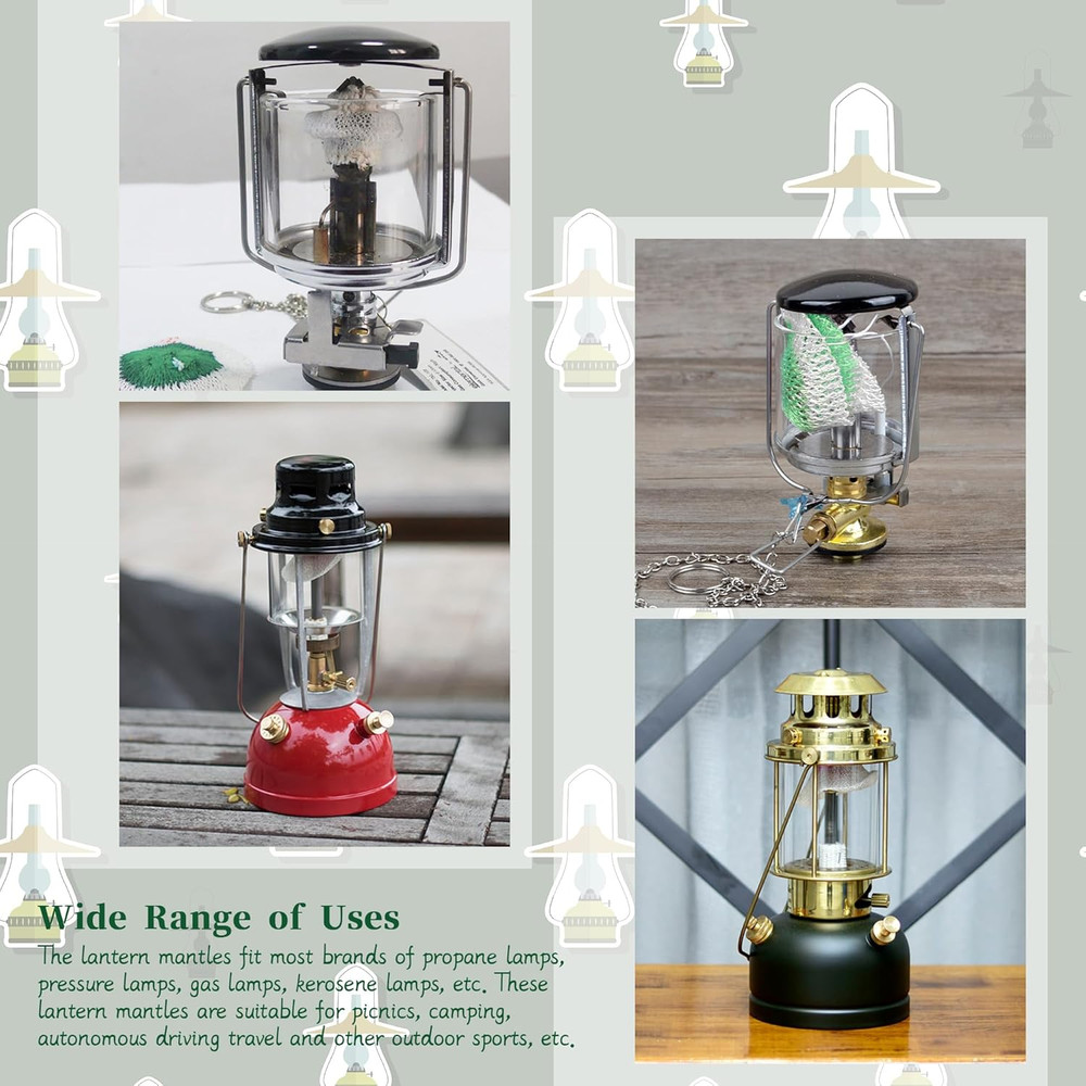 40 Propane Lantern Mantles U Shape, One Layer, 40 Pieces