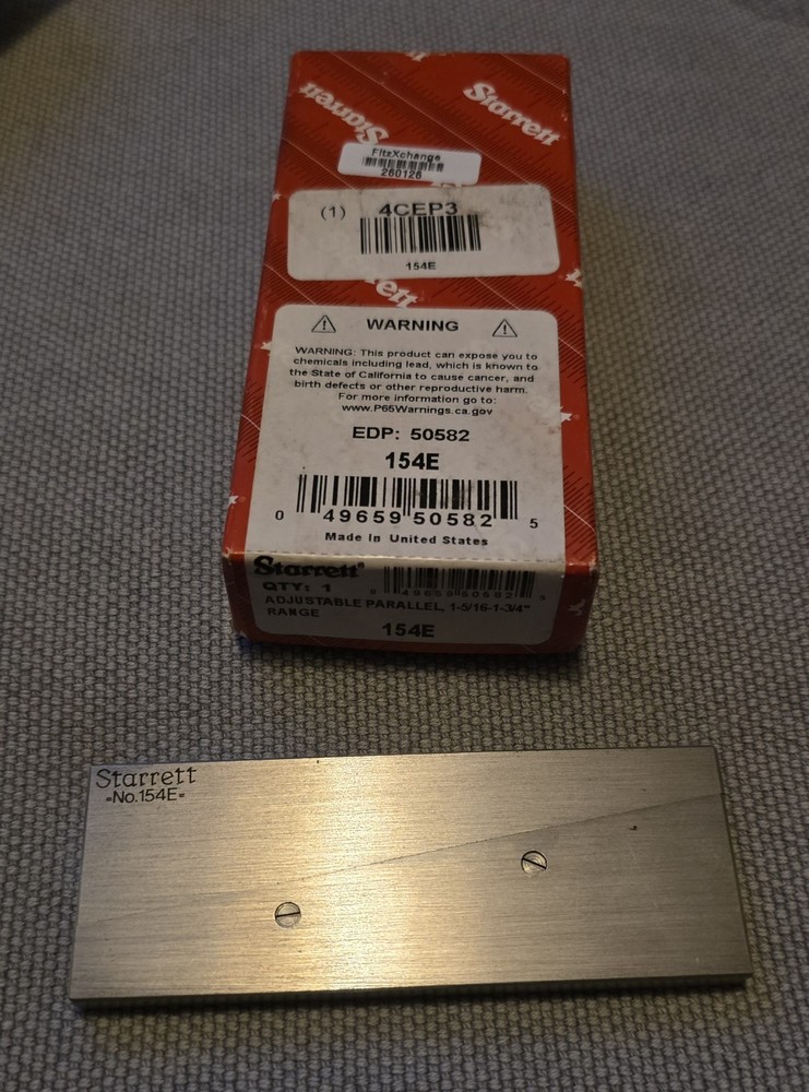 Starrett 154E Adjustable parallel EDP # 50582  260126
