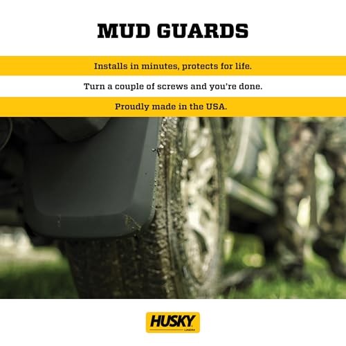 — Front & Front & Rear Mud Guards Set Black Mud Guards - WITHOUT Fender Flares