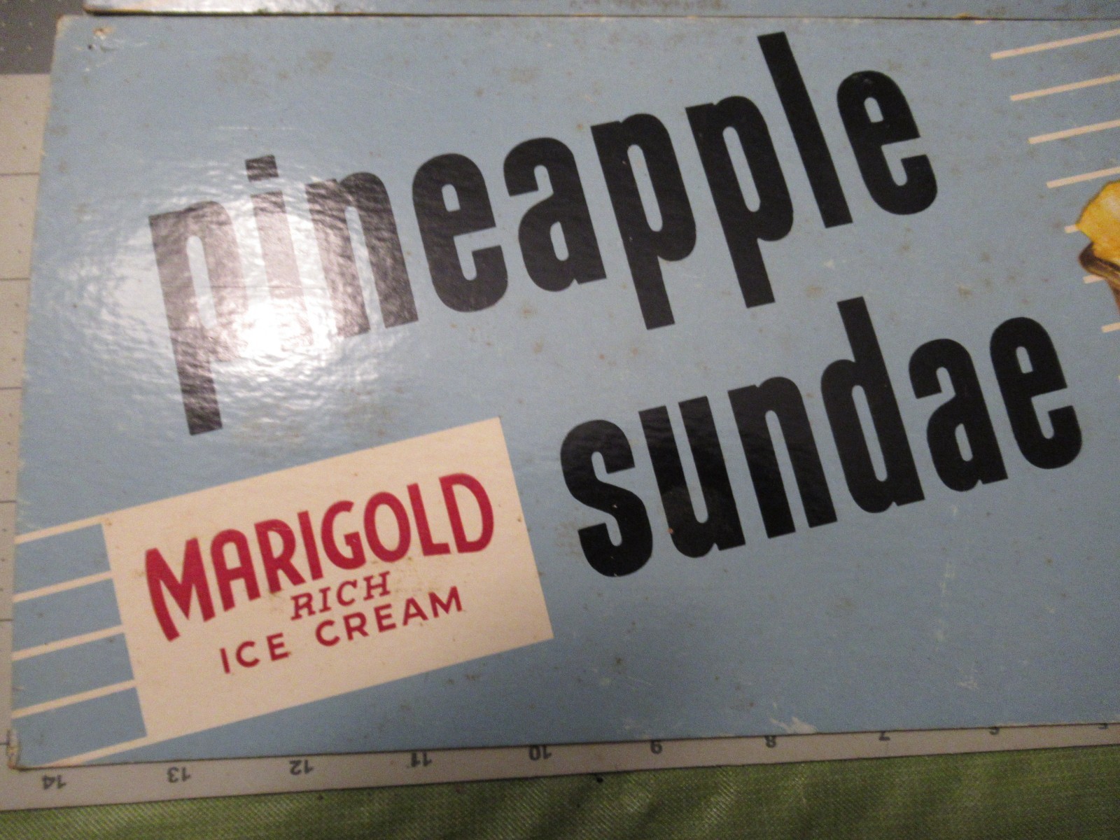 Marigold Rich Ice Cream Cardboard Advertising