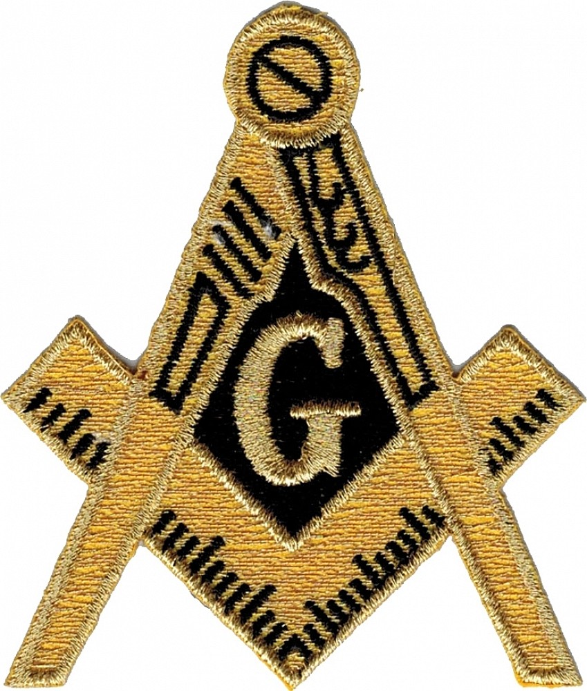 Mason Symbol Cut-Out Embroidered Iron-On Patch