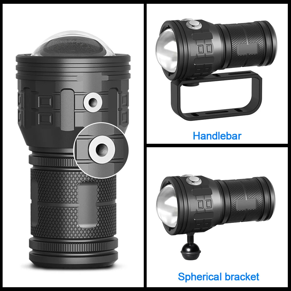 Red/Blue/White/UV Light Diving Flashlight Underwater Lighting LED Diving Torch