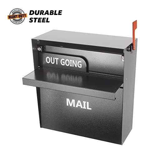 Rainproof Wall Mount Mailbox for Outside - Locking Galvanized Alloy Steel