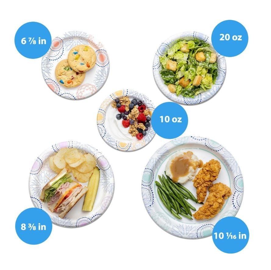 Great Value 8.5" Everyday Disposable Paper Plates, 100 Count