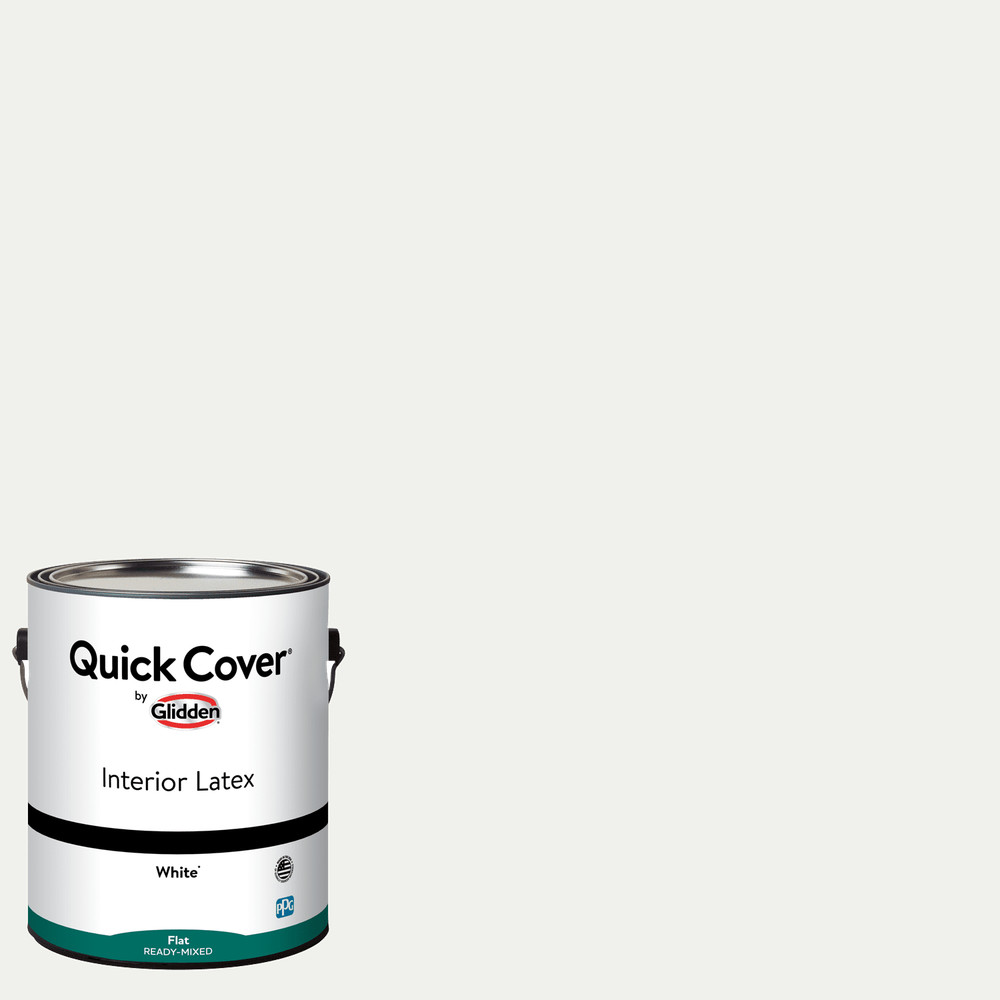 Glidden Quick Cover Interior Latex Paint Flat, White, 1 Gallon