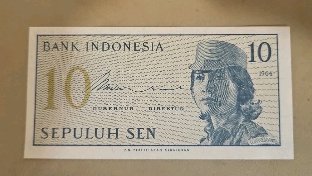 1964 Indonesia 10 Sen Note