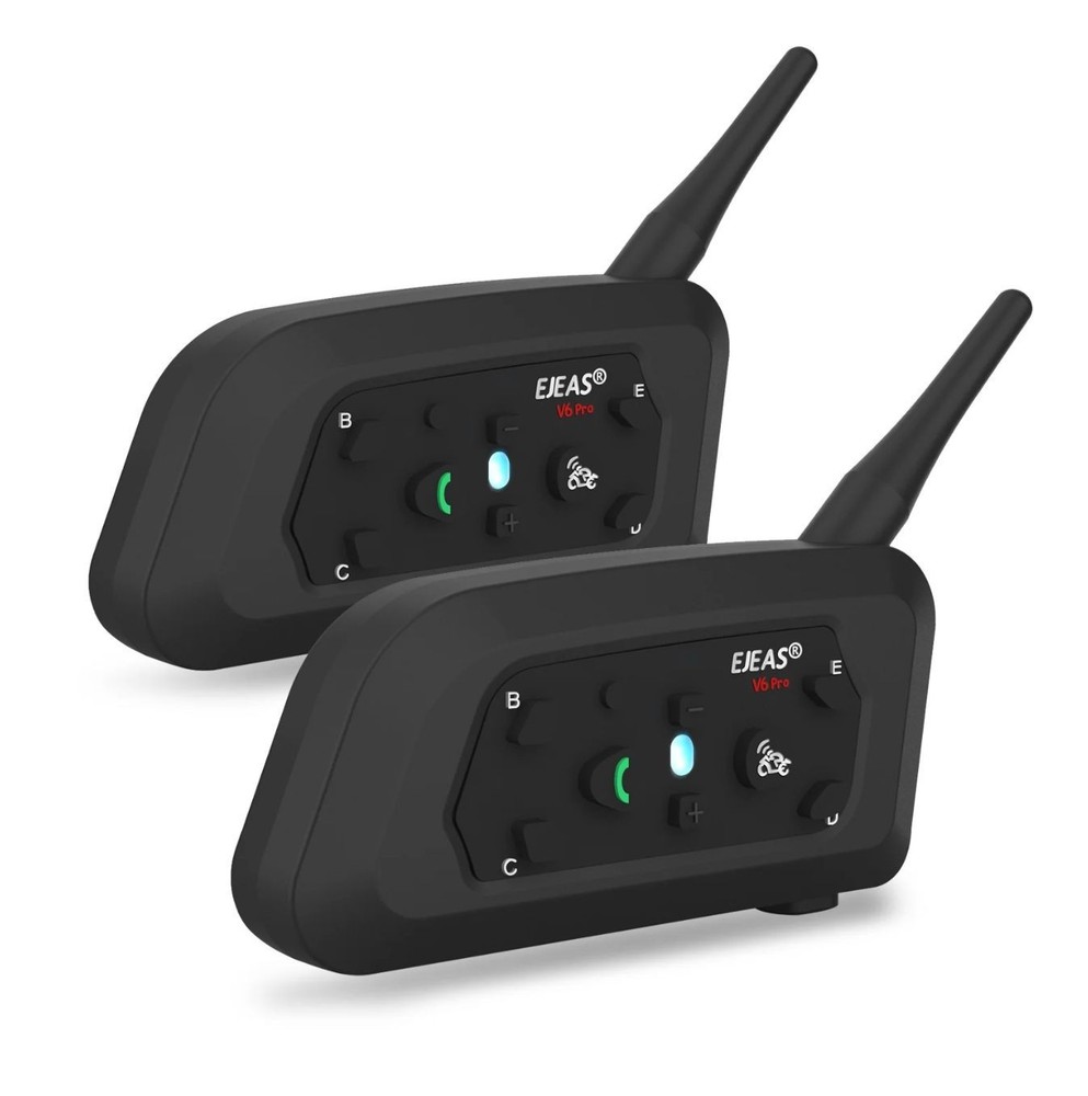 2PC EJEAS V6 Pro+ Motorcycle Intercom Helmet Bluetooth Headset 6 Riders
