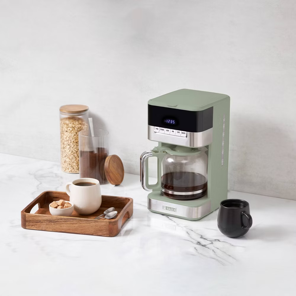 HADEN 12c Quintessential Digital Drip Coffee Maker Cedar and Chrome