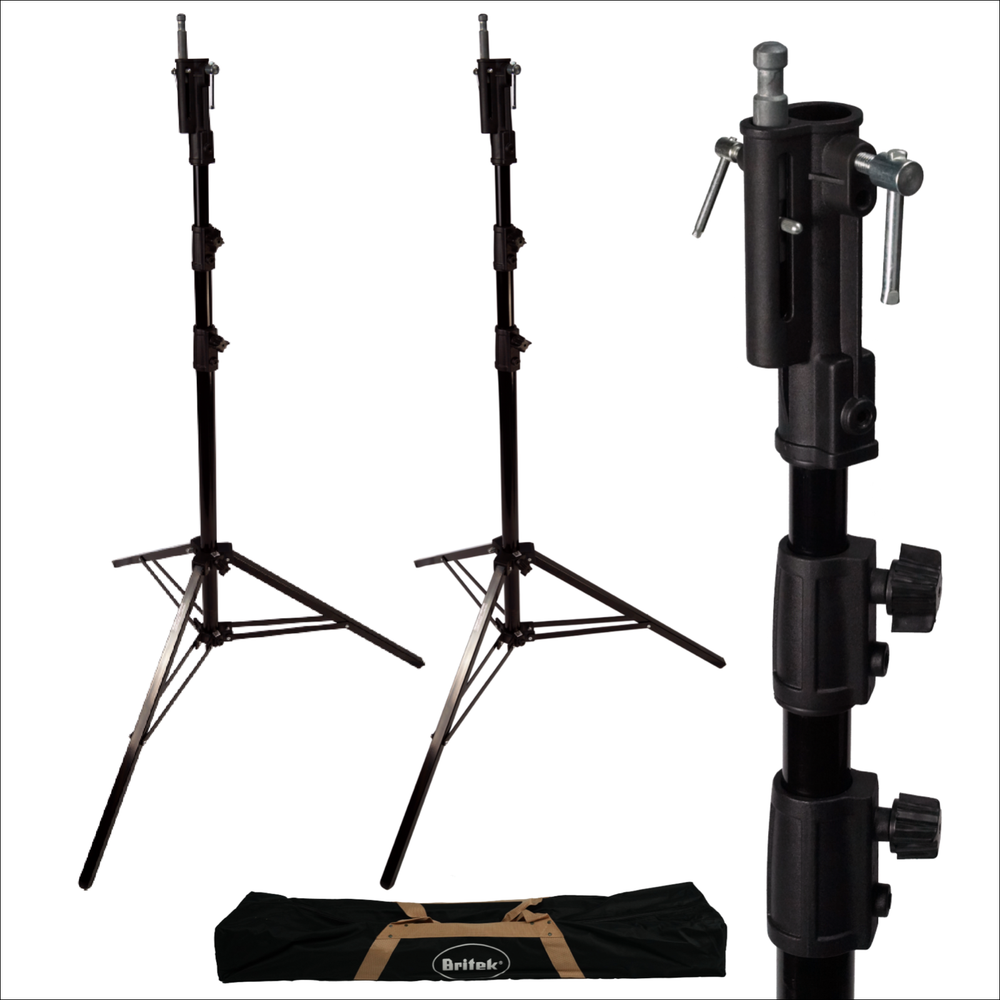 2 PACK - TriMax 9 ft Heavy Duty Thick Steel Stand, Wind Resistant, 3 Sec. 2 Ris.