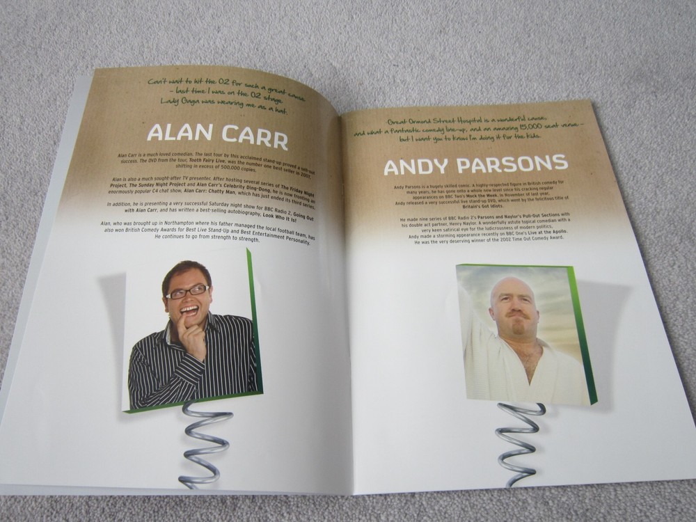 Channel 4's Comedy Gala ,O2 Arena programme,2010 + ticket stubs