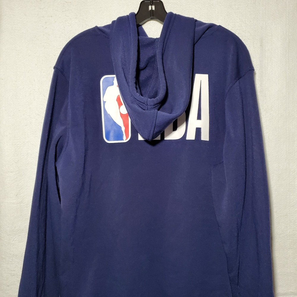 NBA Sweatshirt Hooded Pullover Jacket Large Blue Logo