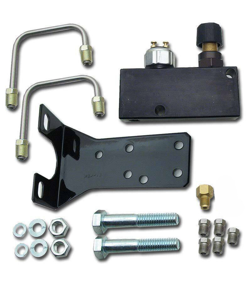 Ford MC w/ Black Adjustable Prop Valve / Dist. Block Kit, 3/8-24 & 1/2-20 ports
