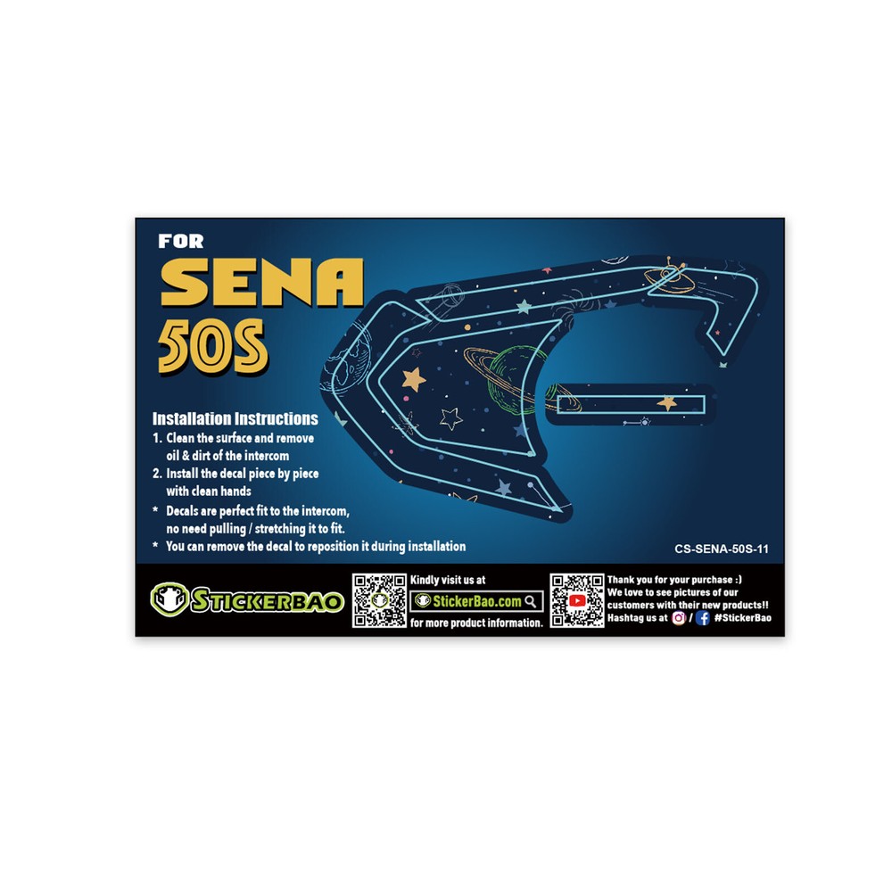Planet Device Surface Sticker For SENA 50S Intercom x1