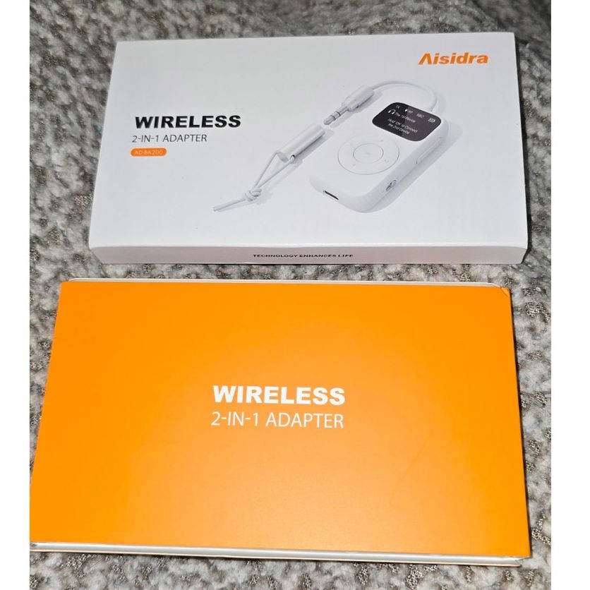 Aisidra wireless 2-in-1 adapter Bluetooth 5.3 transmitter for headphones