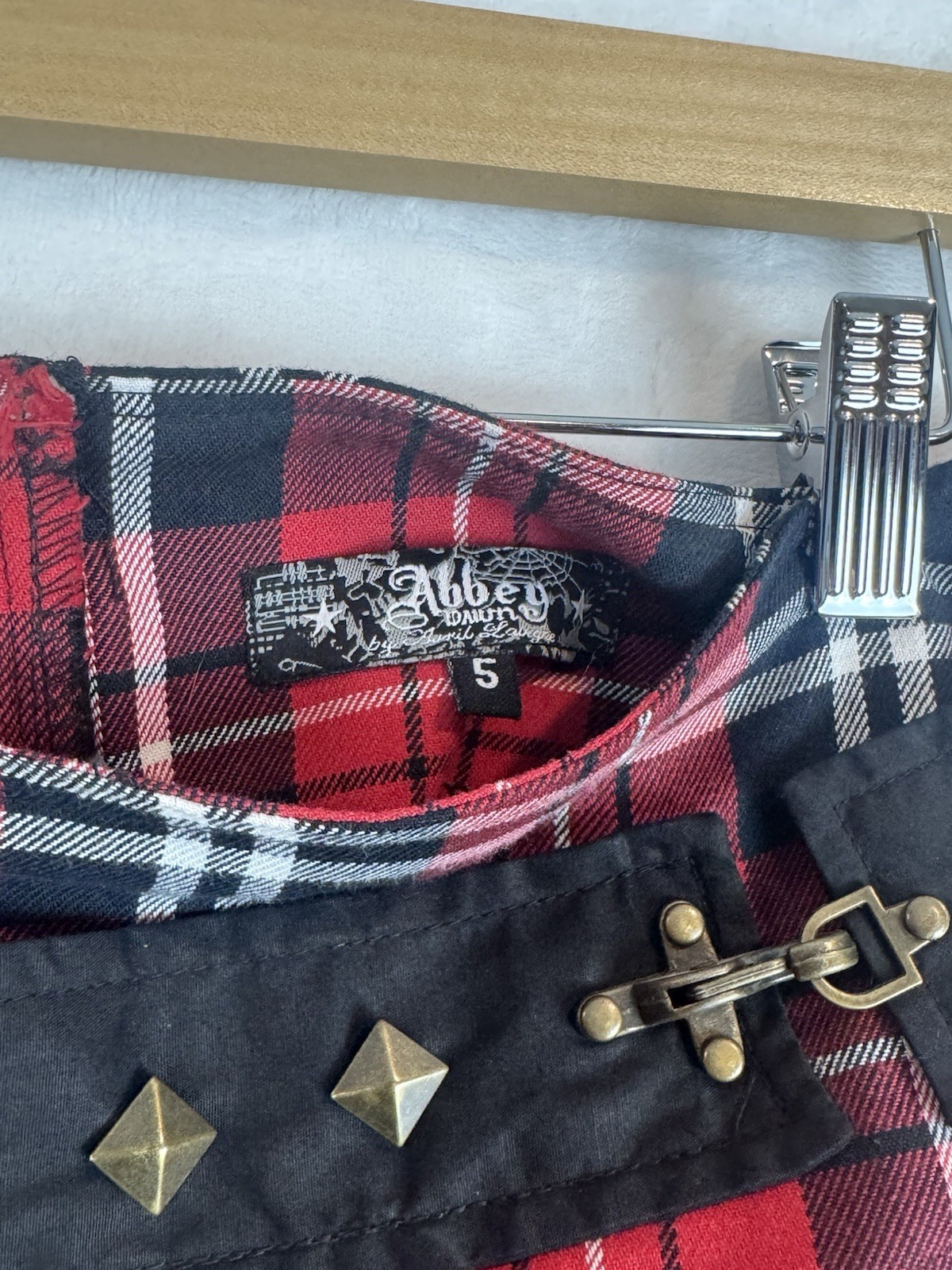 Women’s Abbey Y2K Red Plaid Skirt Size 5 FREE SHIPPING