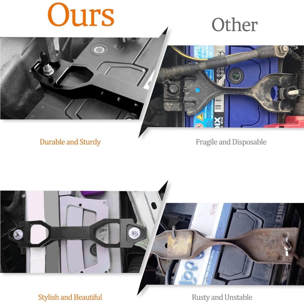 Heavy Duty Battery Hold Down Alloy Bracket Battery Tie Down Bracket J Hook Set