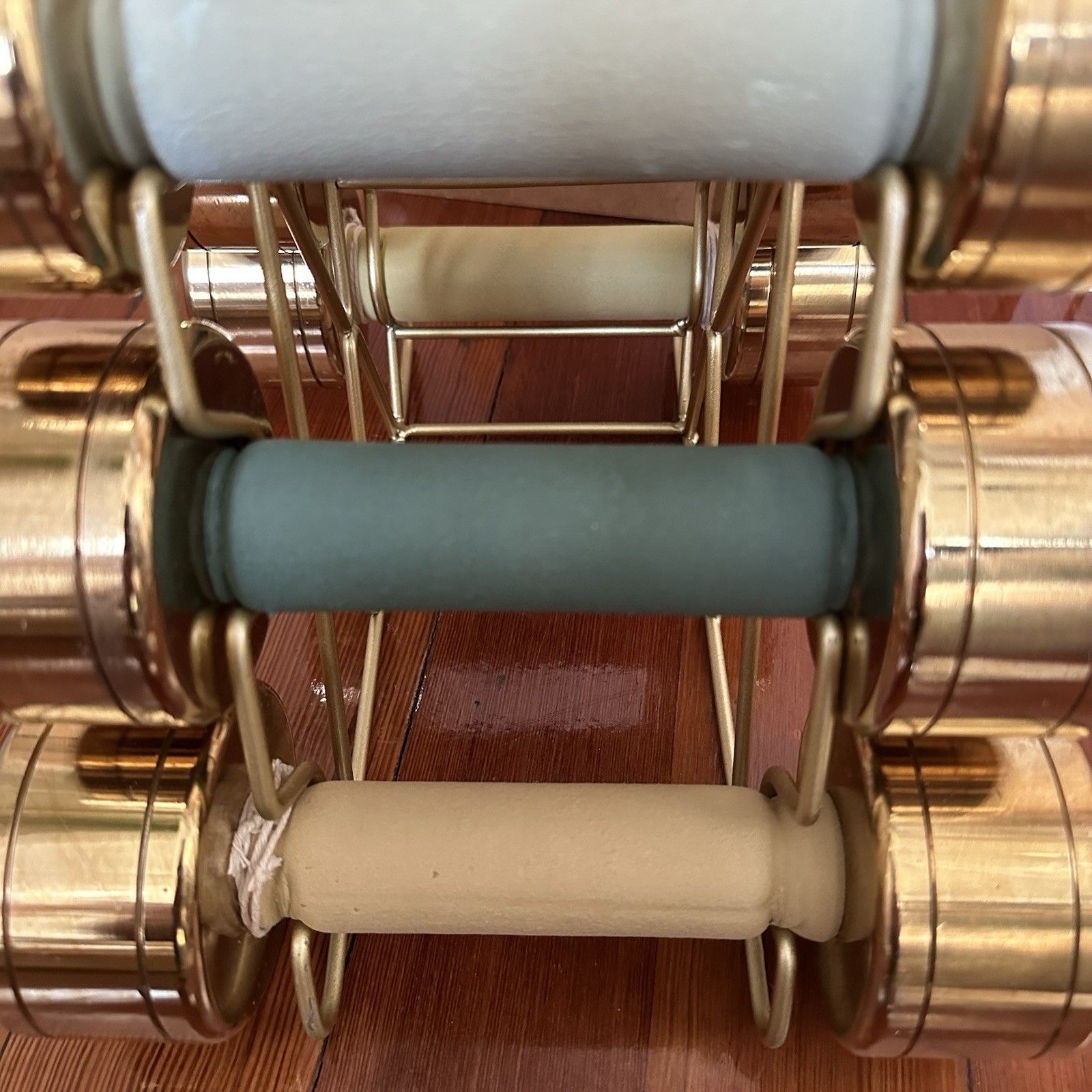 Blogilates Rare Discontinued Gold Dumbbell Weights 3lbs 5lbs 8lbs 10lbs Full Set