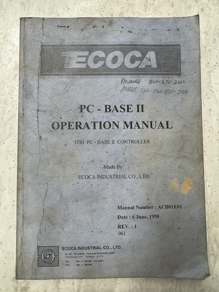 Original ECOCA PC-Base II Operation Manual