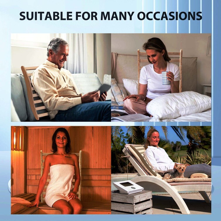 Sauna Backrest Cedar,Sauna Accessories for Slip-Resistant Sauna Backrest