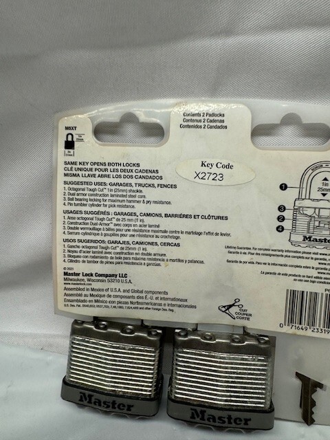 Master Lock M5XTCCSEN Magnum 2-Inch Laminated Padlock, 2-Pack