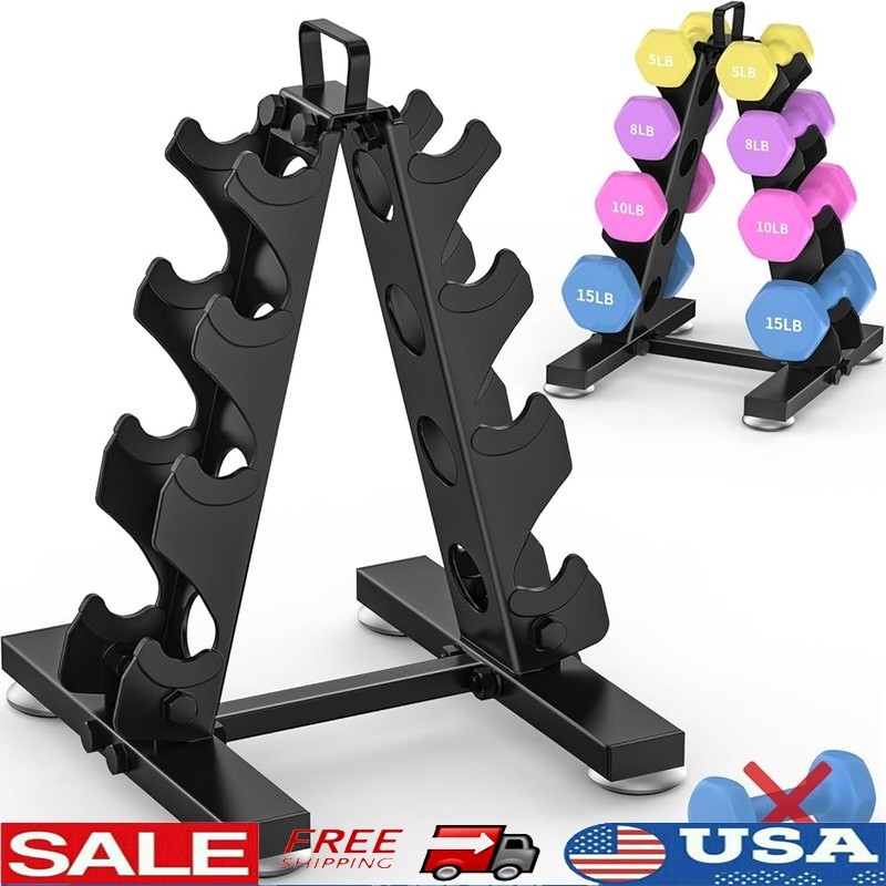 Upgraded Dumbbell Rack Stability A-Frame Storage Handle Compact Home Gym Stand