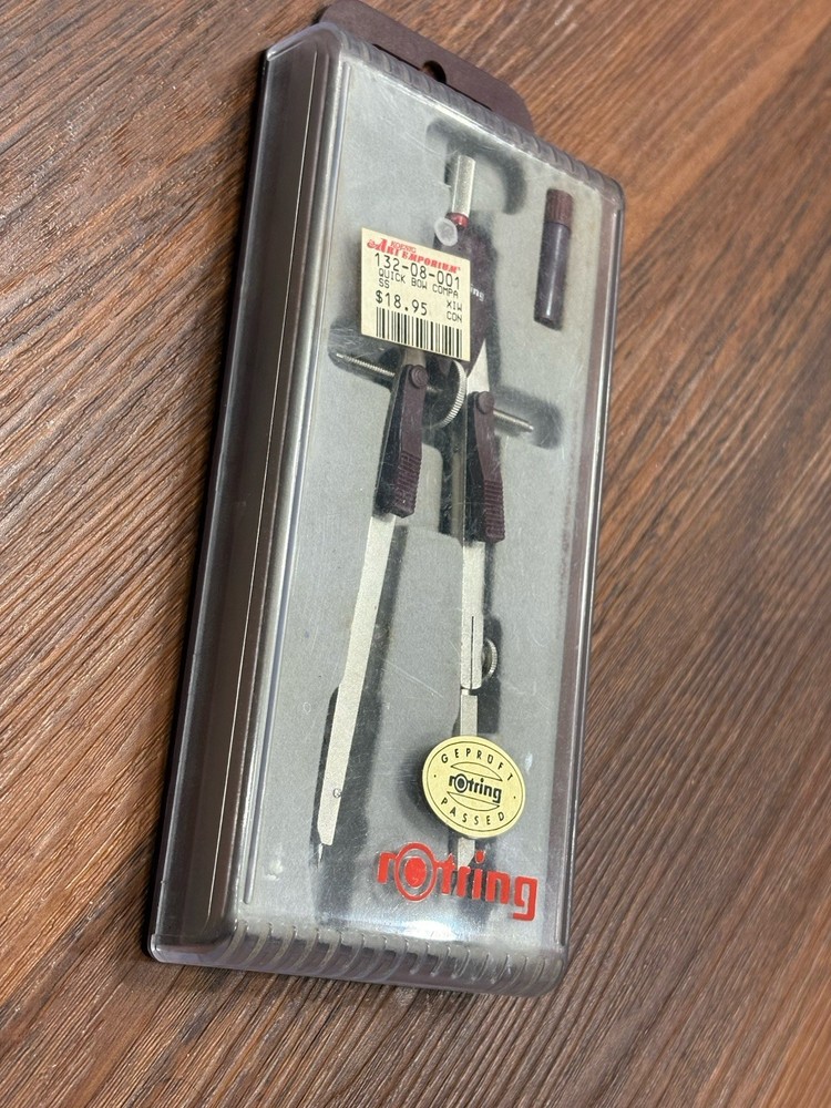 Vintage Rotring Protractor Drafting Tool With Case Made In Germany