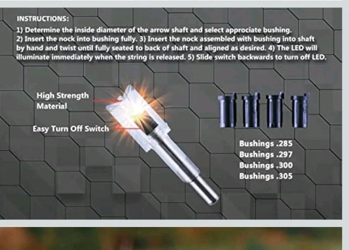 DEEPOWER Crossbow Lighted Nock with ON/Off Switch 4 Pack (Red)