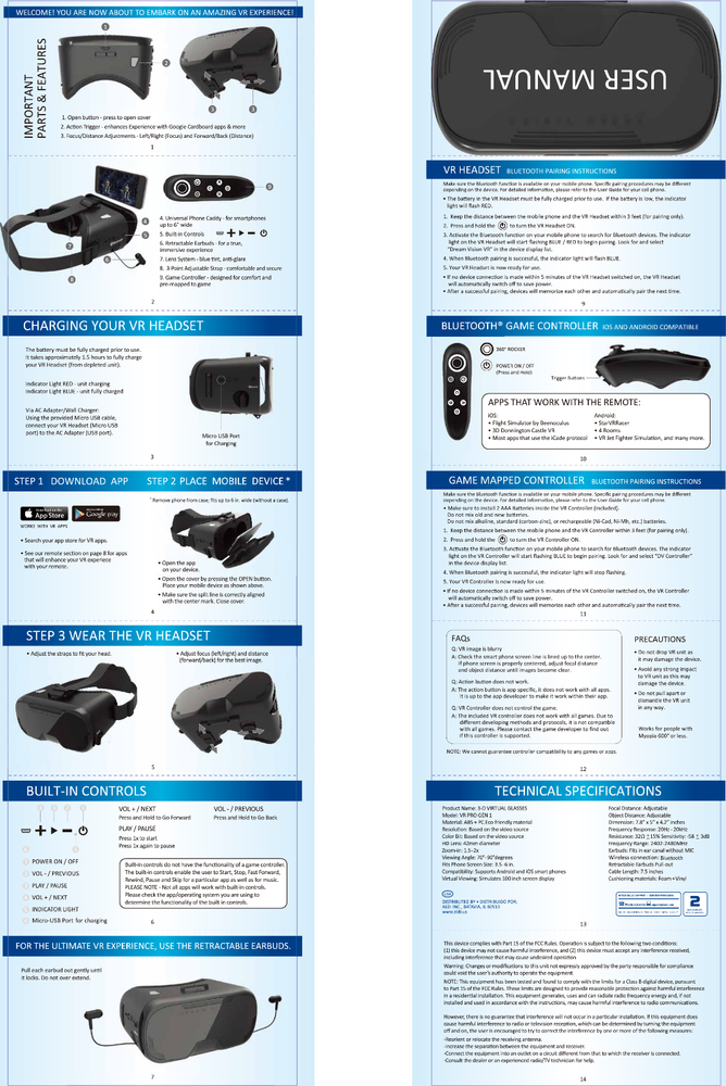 Dream Vision Pro Virtual Reality Smartphone Headset Fits iPhone Samsung NEW