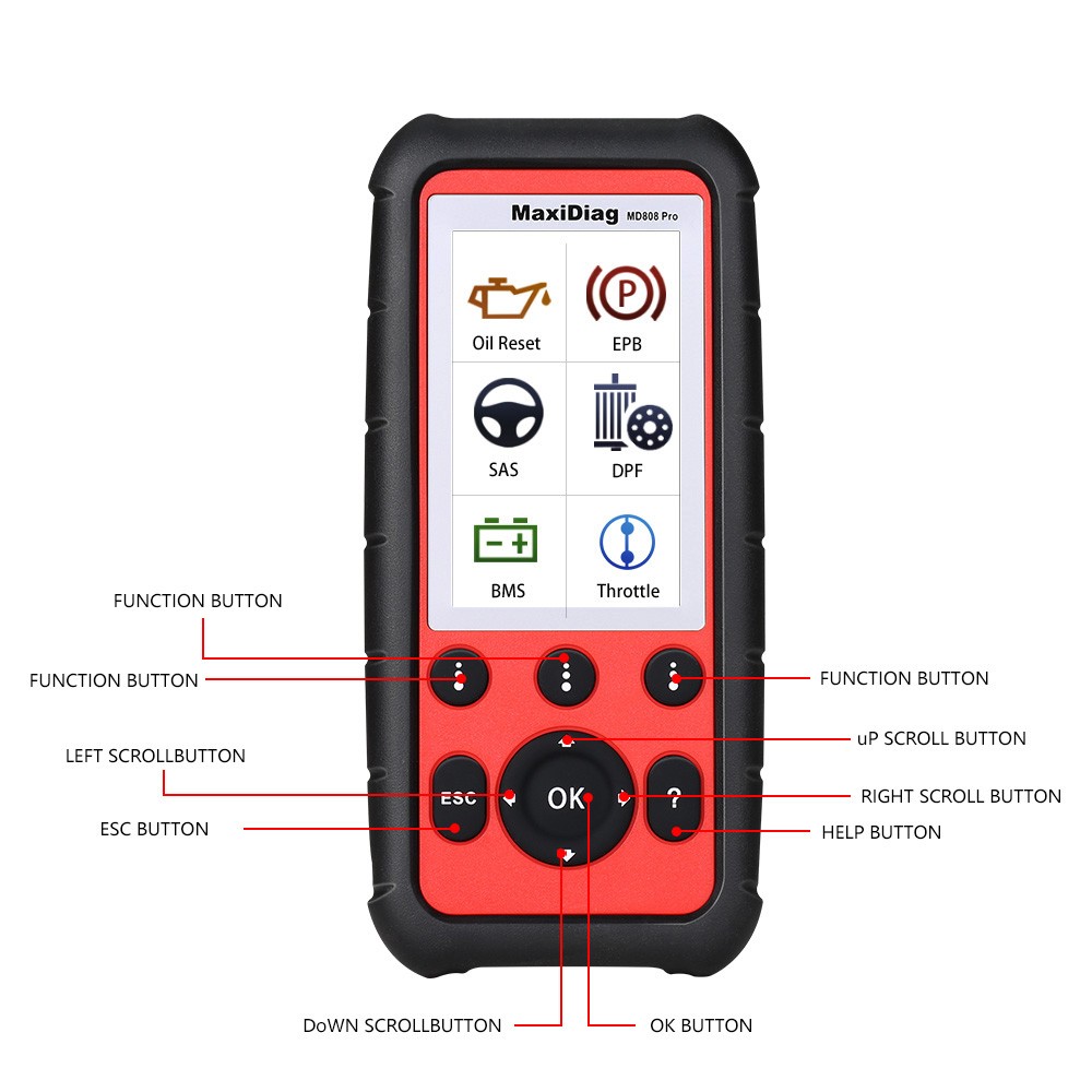 Autel MaxiDiag MD808 Pro All System Scanner OBD2 Code Reader EPB/SAS/BMS/DPF/SRS