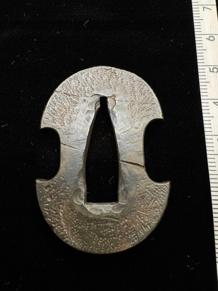 Unsigned Iron Tsuba Hexagon Pattern With Turtle Shell Motif Antique Art