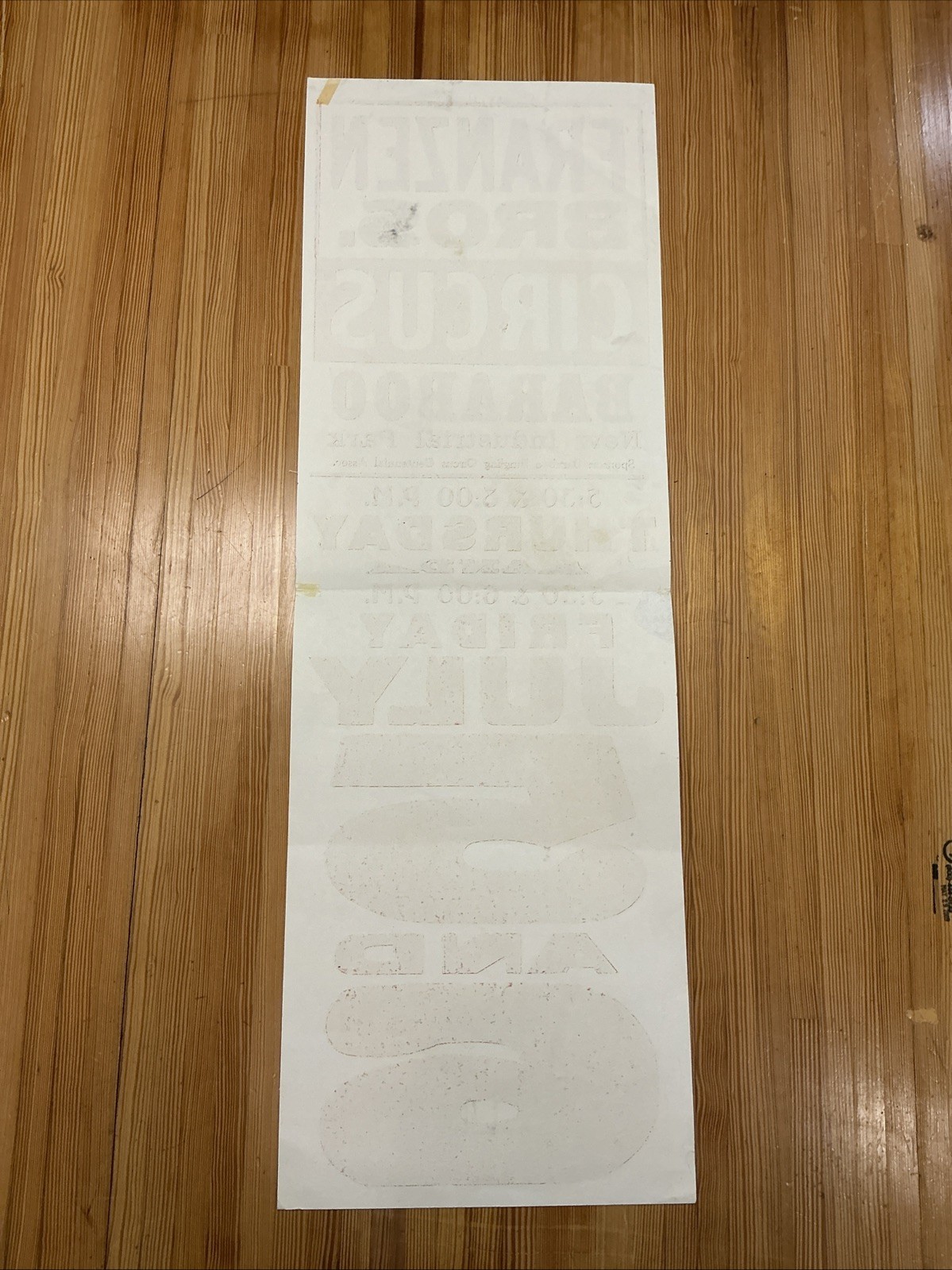 Vintage Franzen Bros. Circus Poster Baraboo Industrial Park As Is INV-AO16