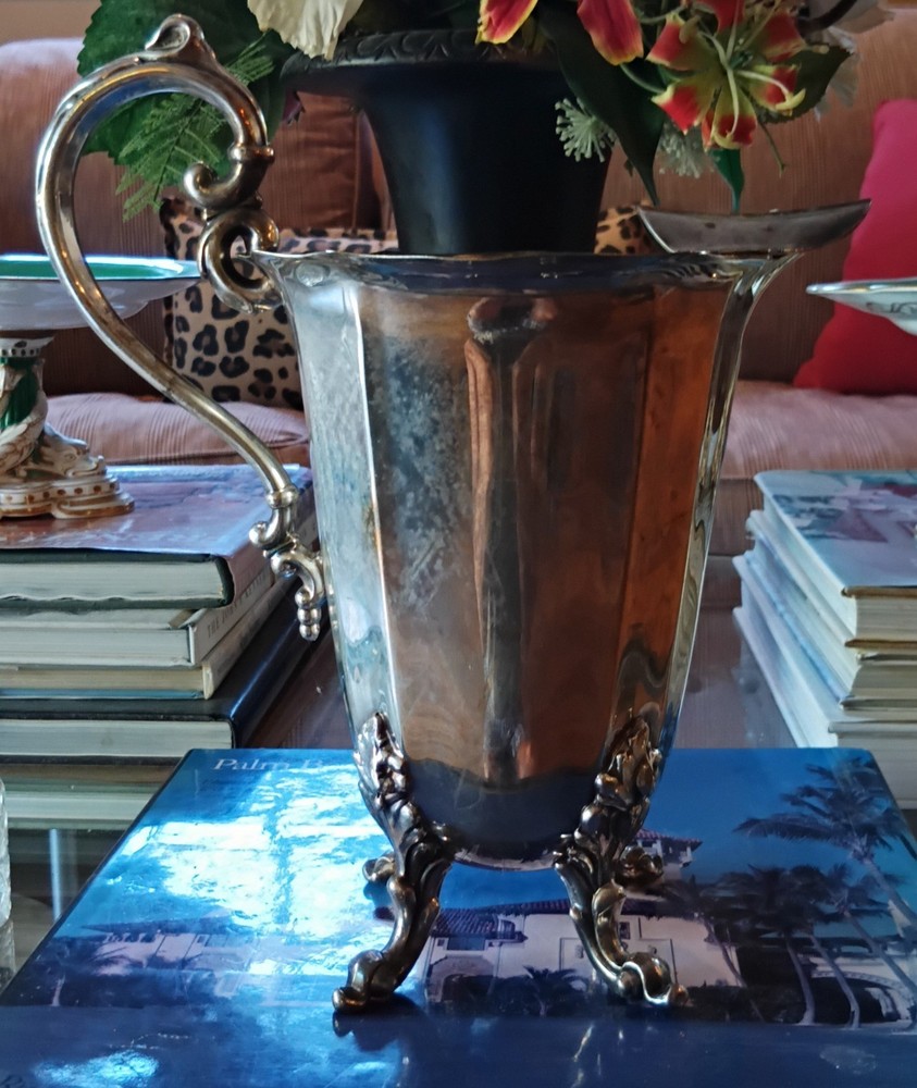 VINTAGE SILVERPLATE FOOTED WATER PITCHER