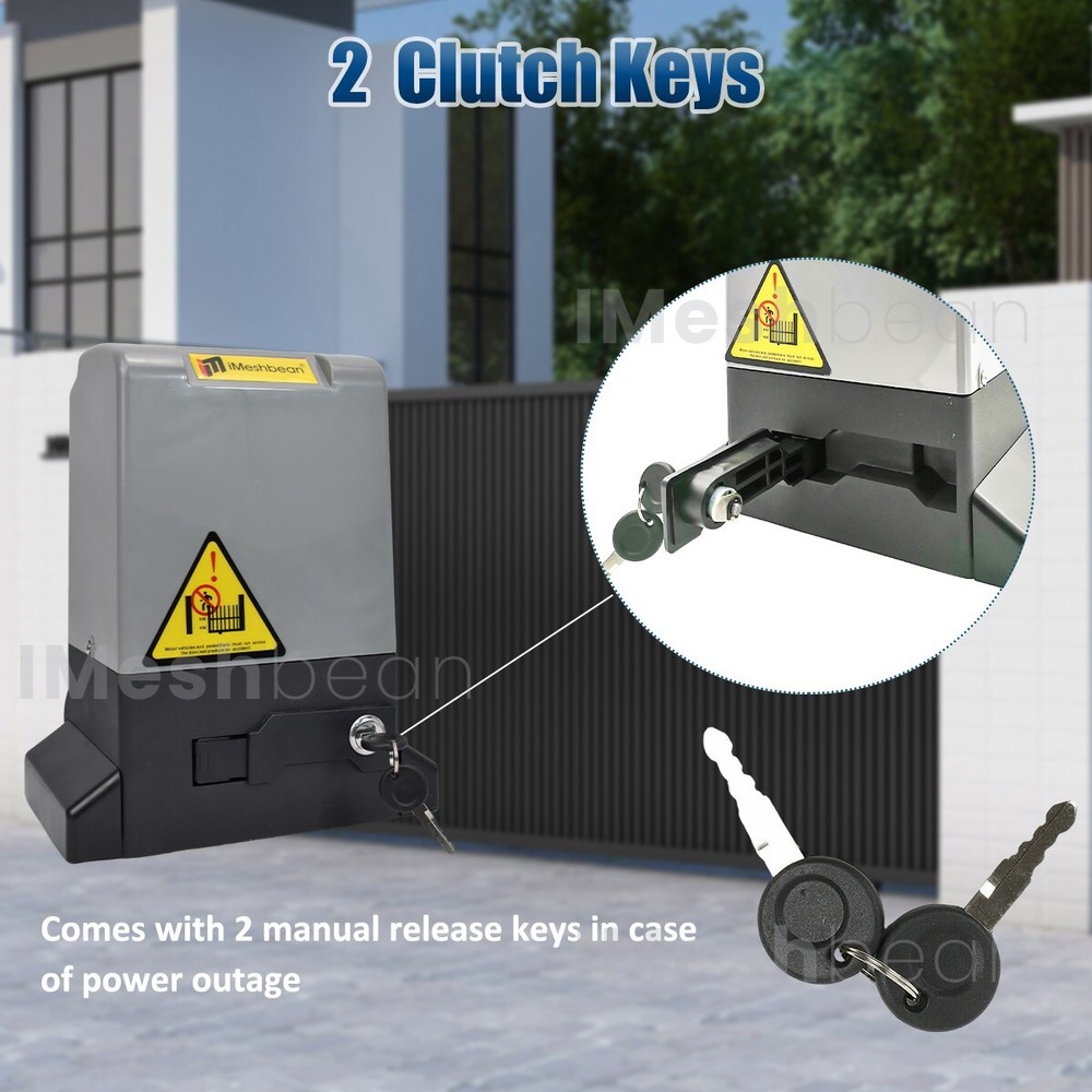 4000LBS Automatic Sliding Gate Opener Rack Driven APP+Keypad+4 Remote Controls