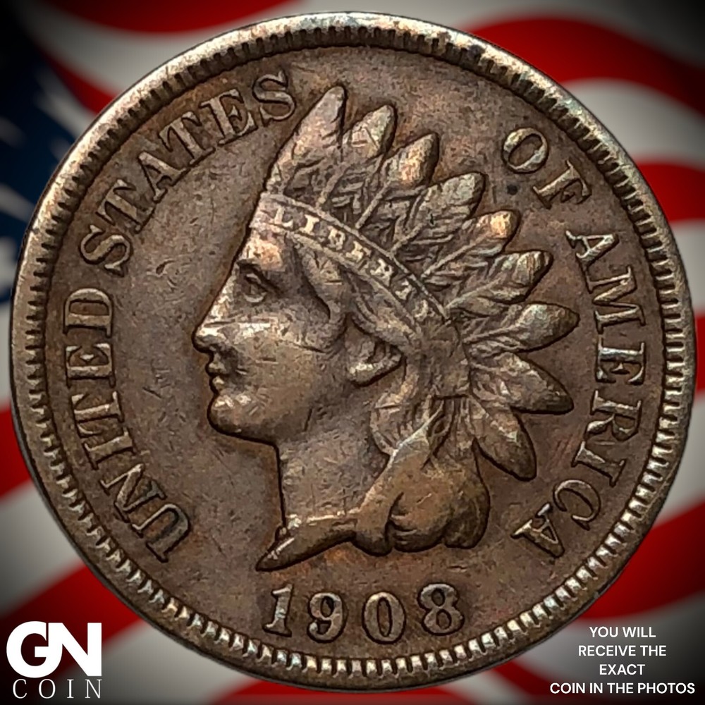 1908 S Indian Head Cent Penny  M1965