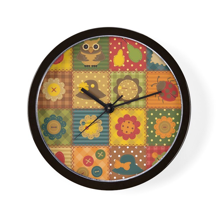 CafePress Country Patchwork 10" Wall Clock (1129192720)