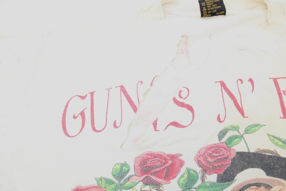 1993 Guns & Roses Skin & Bones World Tour T-Shirt Short Sleeve Off White SZ XL