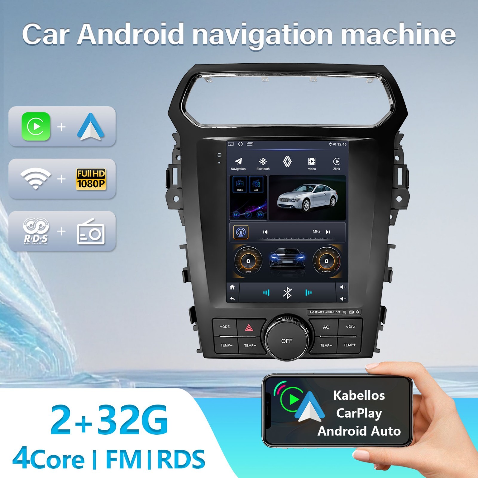 9.7" Tesla Screen For 2011-2019 Ford Explorer Car GPS Radio Navi Stereo Carplay